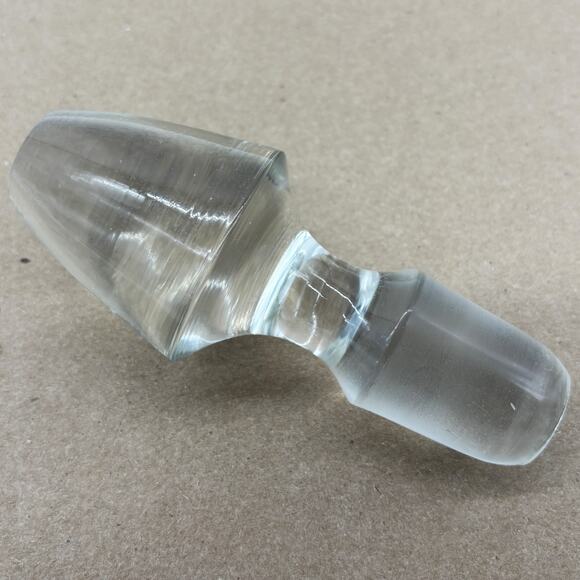 Vtg Nautical Decanter Clear Glass Liquor Wine Bottle Etched Clipper Ship Stopper - Picture 8 of 11